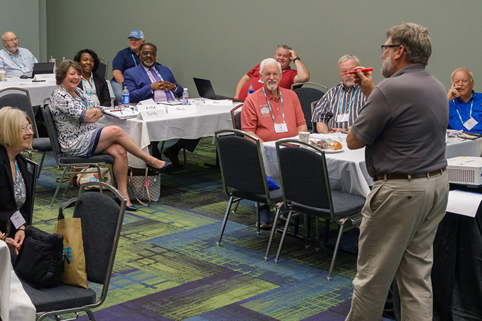 Photos courtesy ACCG. Carl Vinson Institute of Government faculty member Walt McBride taught classes at the ACCG Georgia Counties Annual Conference in Savannah. The conference brings together commissioners from across Georgia as they learn how to address complex community issues.