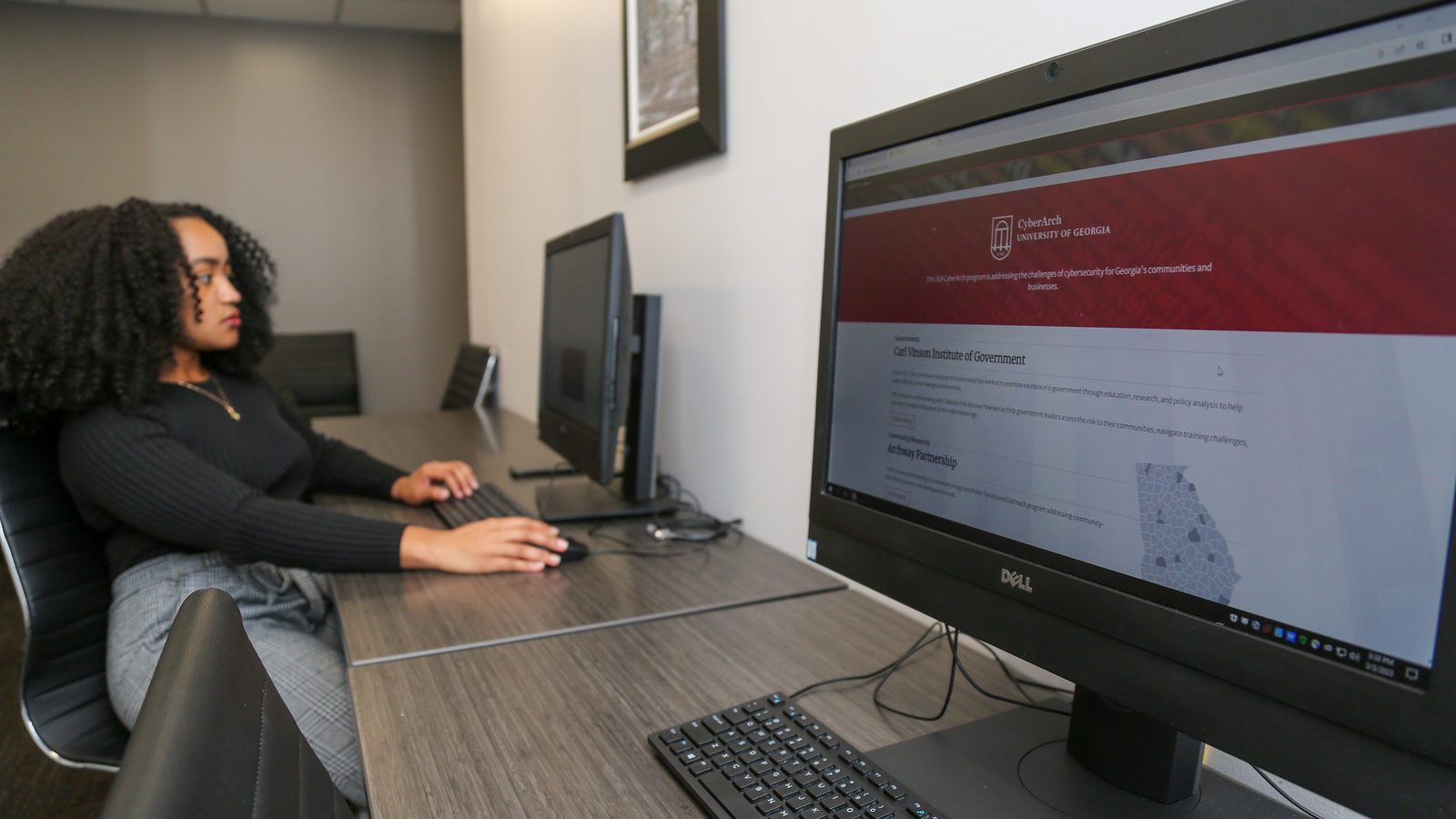 Pictured is Iyanna Yapo, a fourth-year student majoring in computer science and a CyberArch participant. (Photo by Shannah Montgomery) 