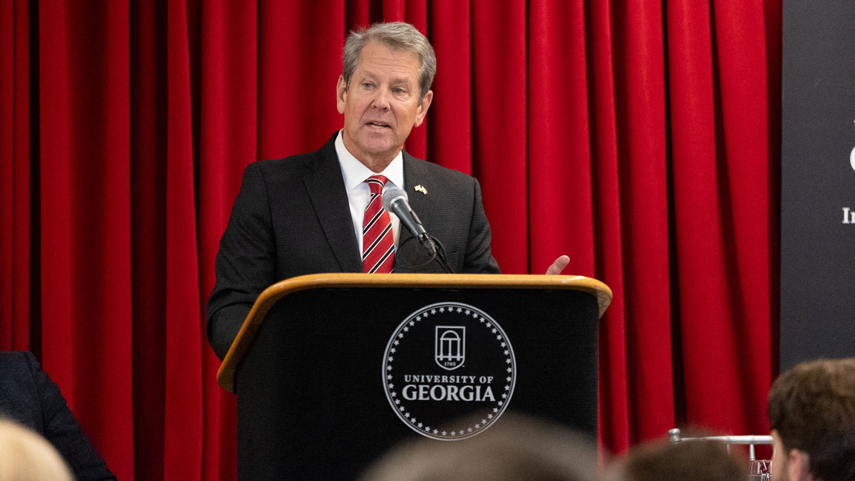 Governor Brian Kemp addresses members of the Georgia General Assembly at the Biennial closing luncheon. (Photo by Shannah Montgomery)