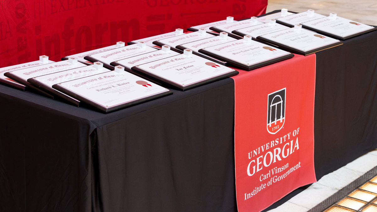 picture of table with certificates on table