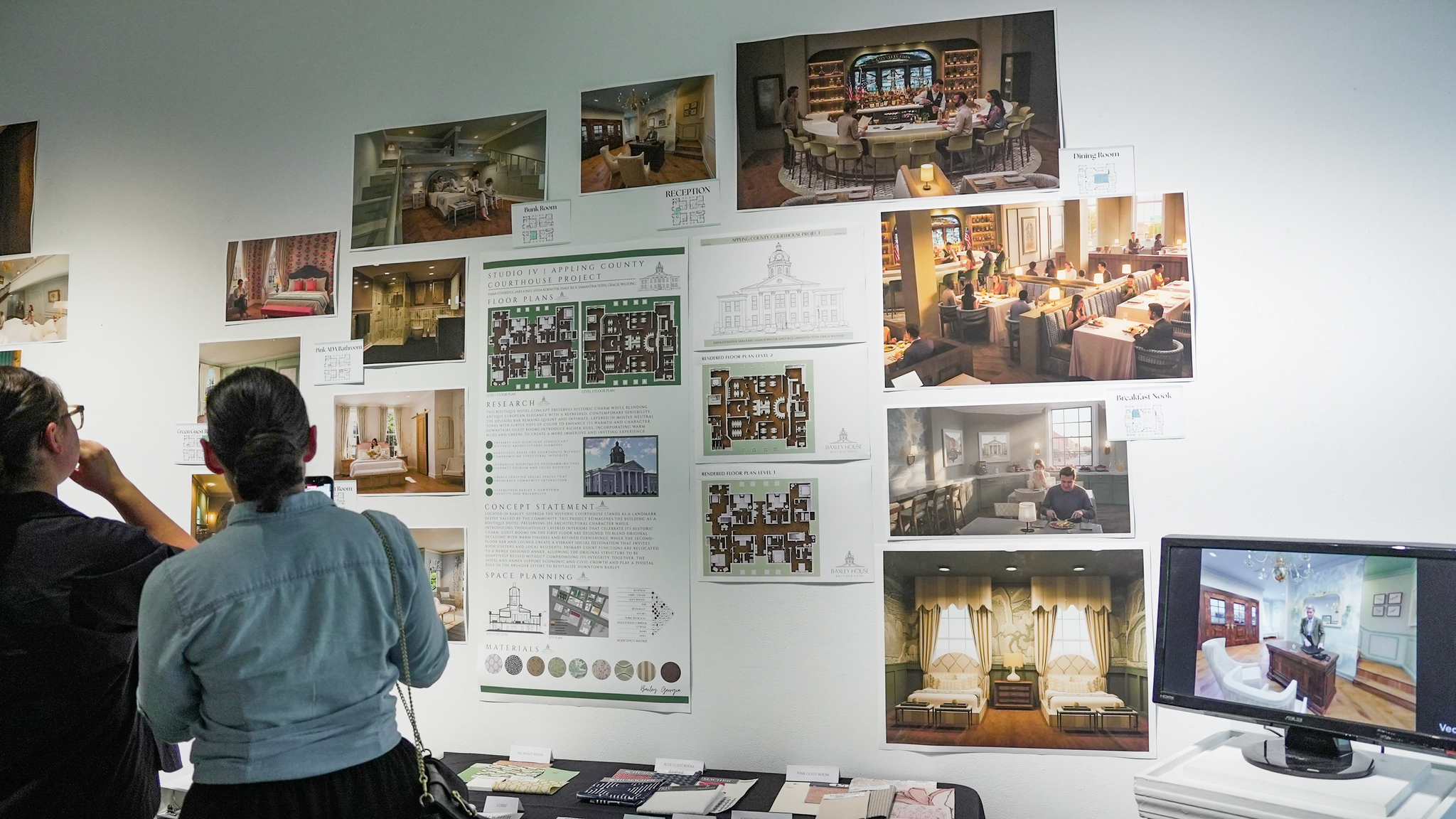 Design students propose options for redesigning the Appling County Courthouse.