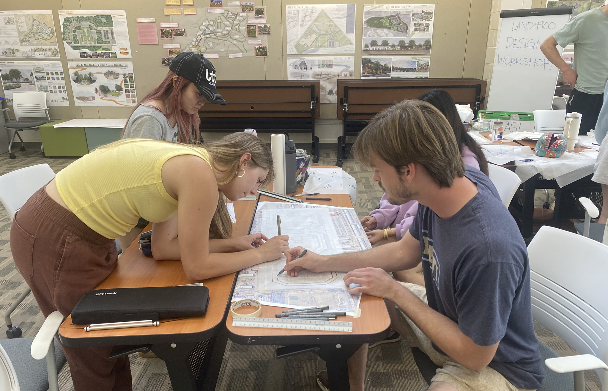  The three-week summer course included extensive hours in the design studio for student teams. 