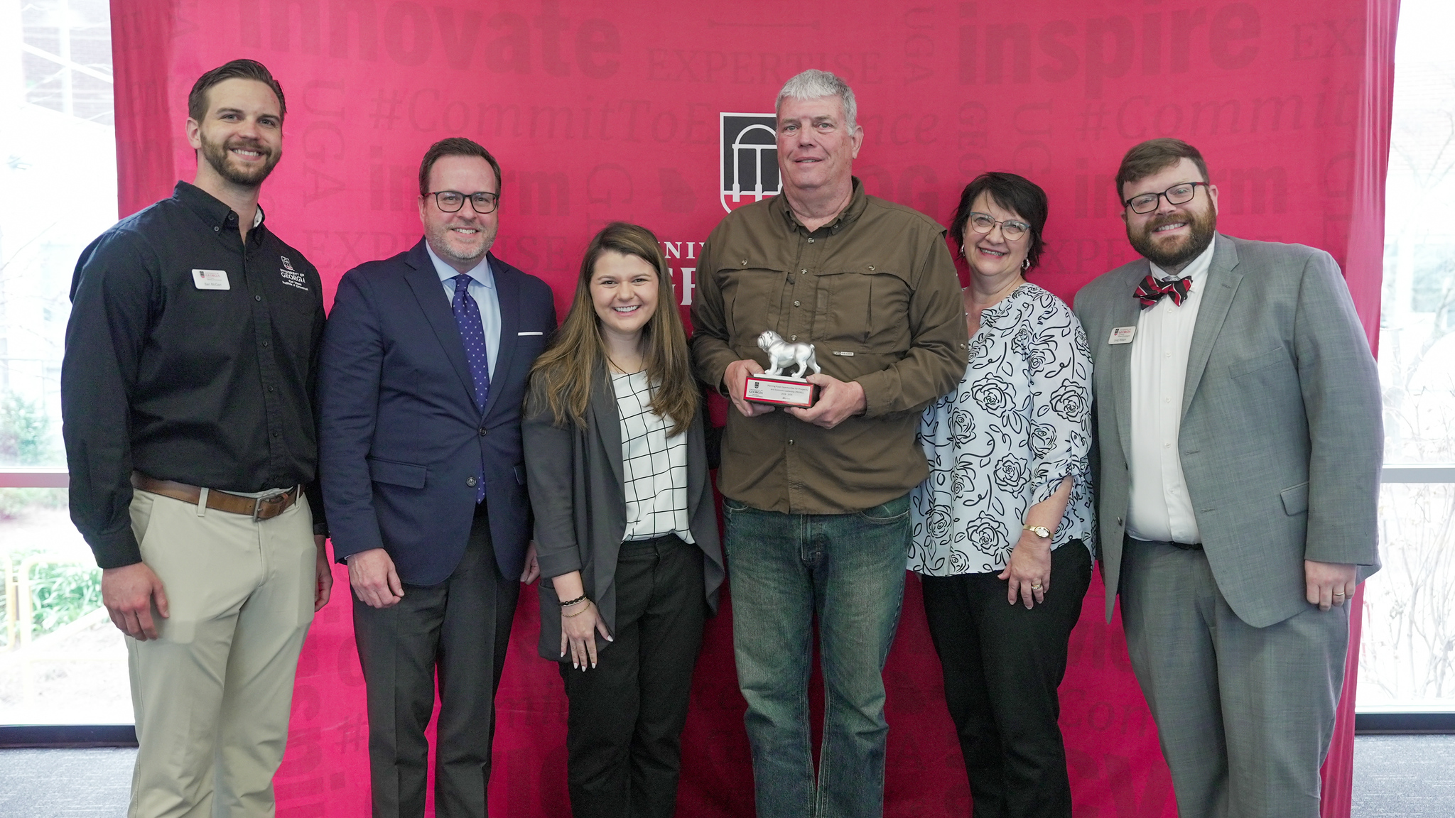 Marion County was recognized as a PROPEL legacy community. From left to right, Ben McGarr (Institute of Government), Rob Gordon (Institute of Government), Madison Drummond (Institute of Government), Jay Wells (PROPEL community team), Faye Wells (PROPEL community team), Greg Wilson (Institute of Government).